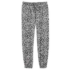 Treasure & Bond Kids Old School Joggers In White Black Snow Leopard L(10/12) NWT